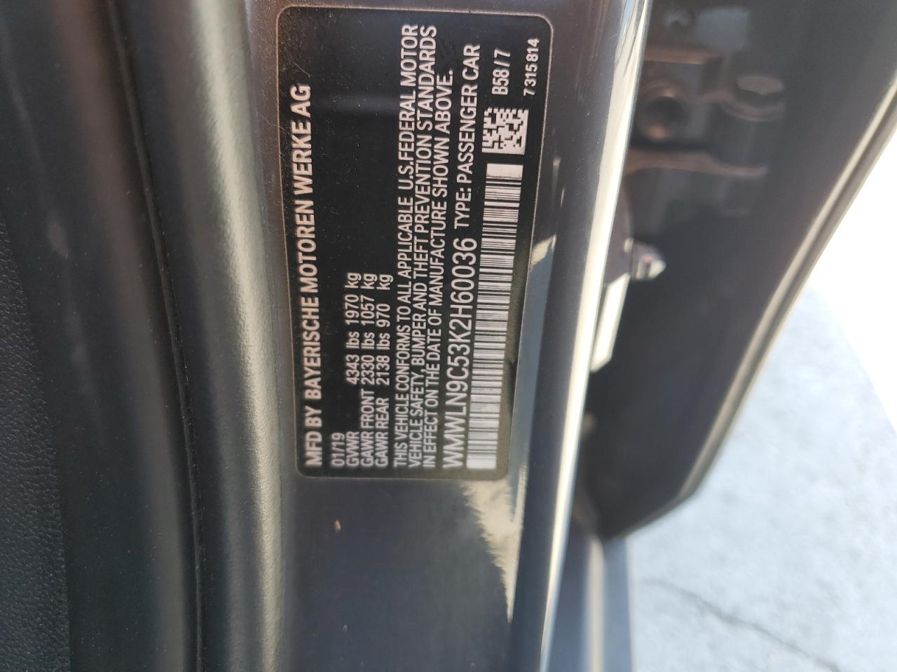 2019 Mini Cooper S Clubman VIN: WMWLN9C53K2H60036 Lot: 84615205