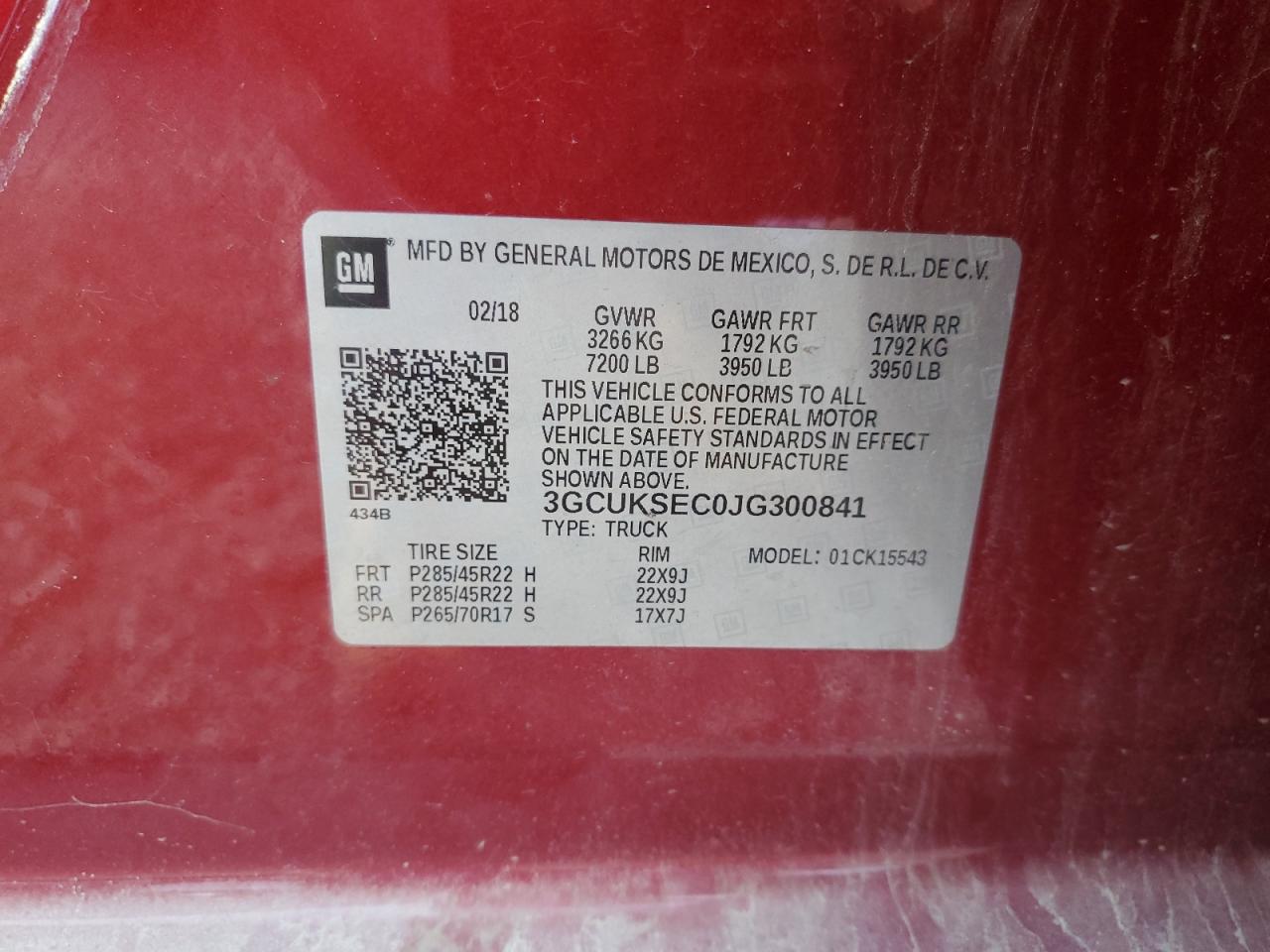 2018 Chevrolet Silverado K1500 Ltz VIN: 3GCUKSEC0JG300841 Lot: 81375995