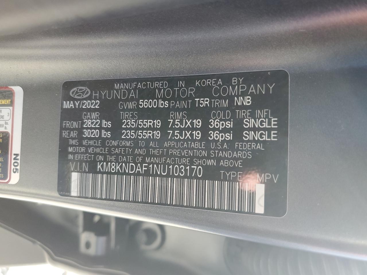 2022 Hyundai Ioniq 5 Sel VIN: KM8KNDAF1NU103170 Lot: 81099235