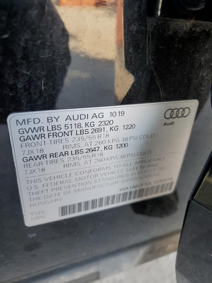 2020 Audi Q3 Premium VIN: WA1AECF32L1035818 Lot: 83822515