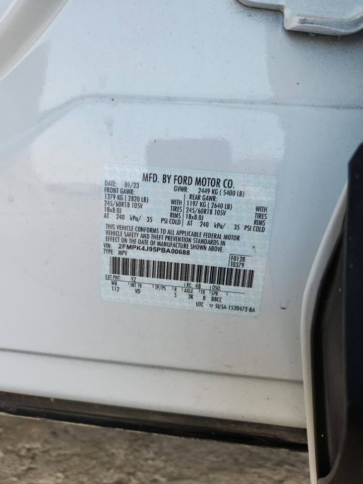 2023 Ford Edge Sel VIN: 2FMPK4J95PBA00688 Lot: 81241655