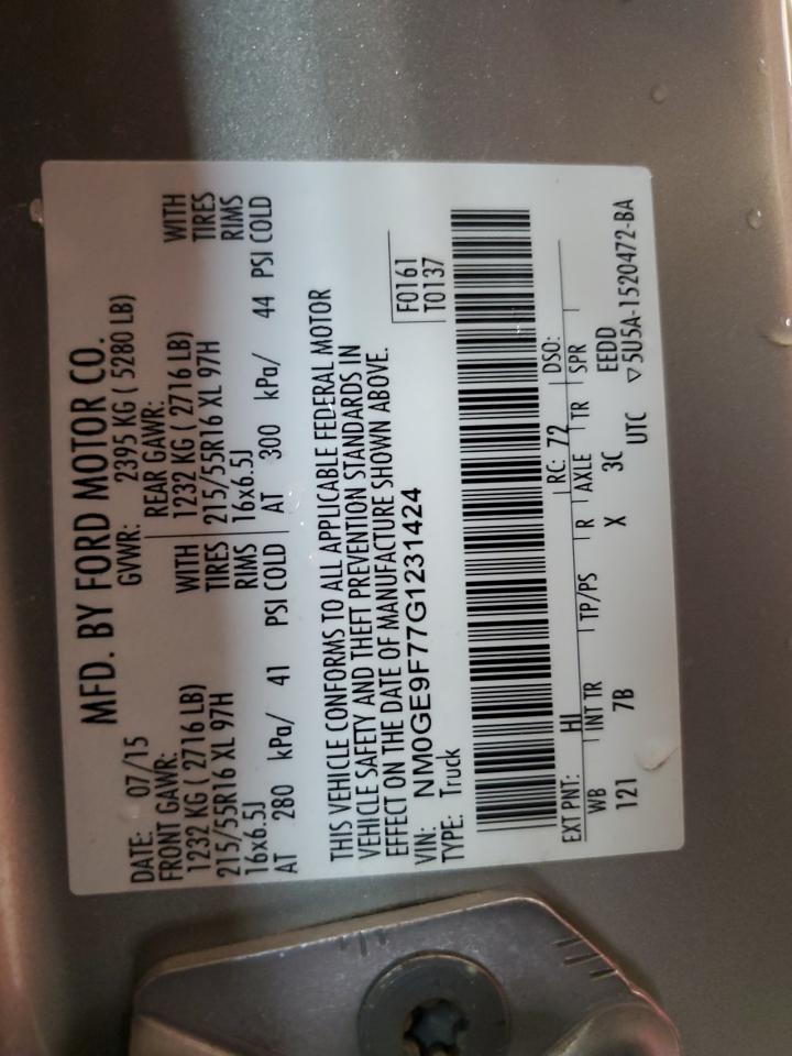 2016 Ford Transit Connect Xlt VIN: NM0GE9F77G1231424 Lot: 81652405