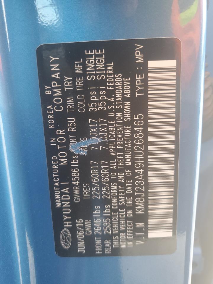 2017 Hyundai Tucson Se VIN: KM8J23A49HU268465 Lot: 70661045