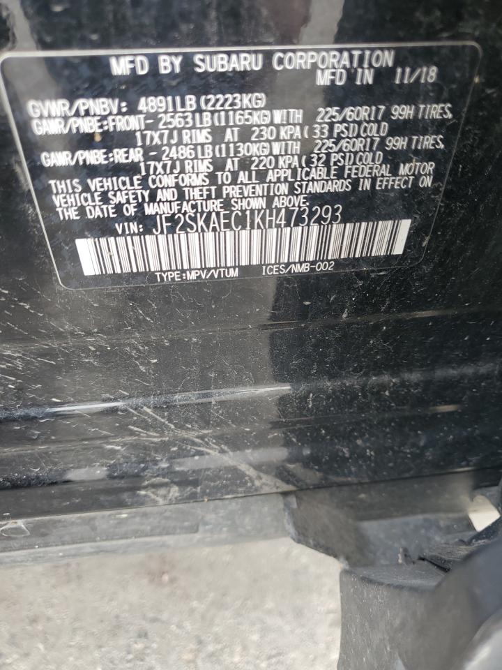 2019 Subaru Forester Premium VIN: JF2SKAEC1KH473293 Lot: 81655655