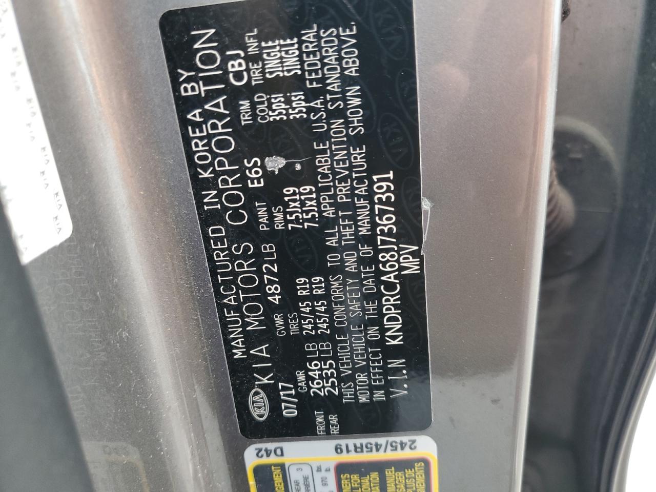 2018 Kia Sportage Sx VIN: KNDPRCA68J7367391 Lot: 71052875