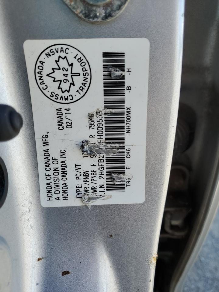 2014 Honda Civic Lx VIN: 2HGFB2F49EH009553 Lot: 84047235