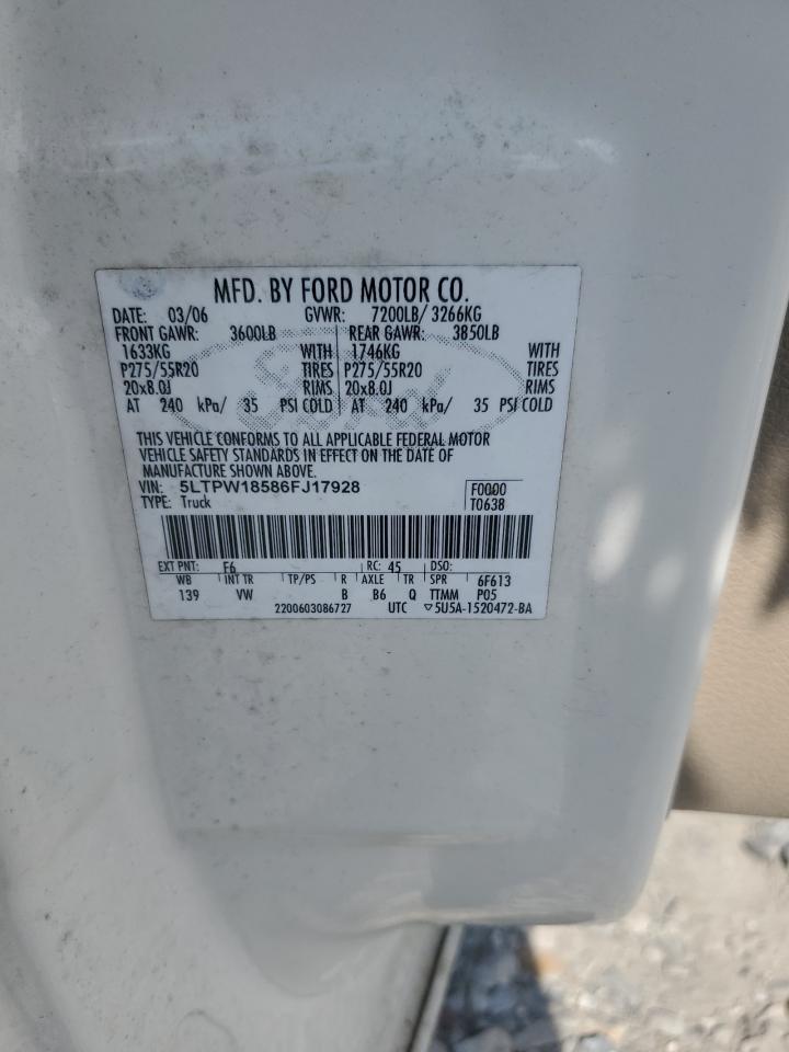 2006 Lincoln Mark Lt VIN: 5LTPW18586FJ17928 Lot: 71911355