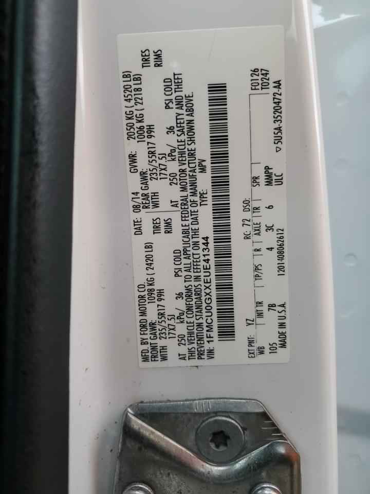 2014 Ford Escape Se VIN: 1FMCU0GXXEUE41344 Lot: 81797505