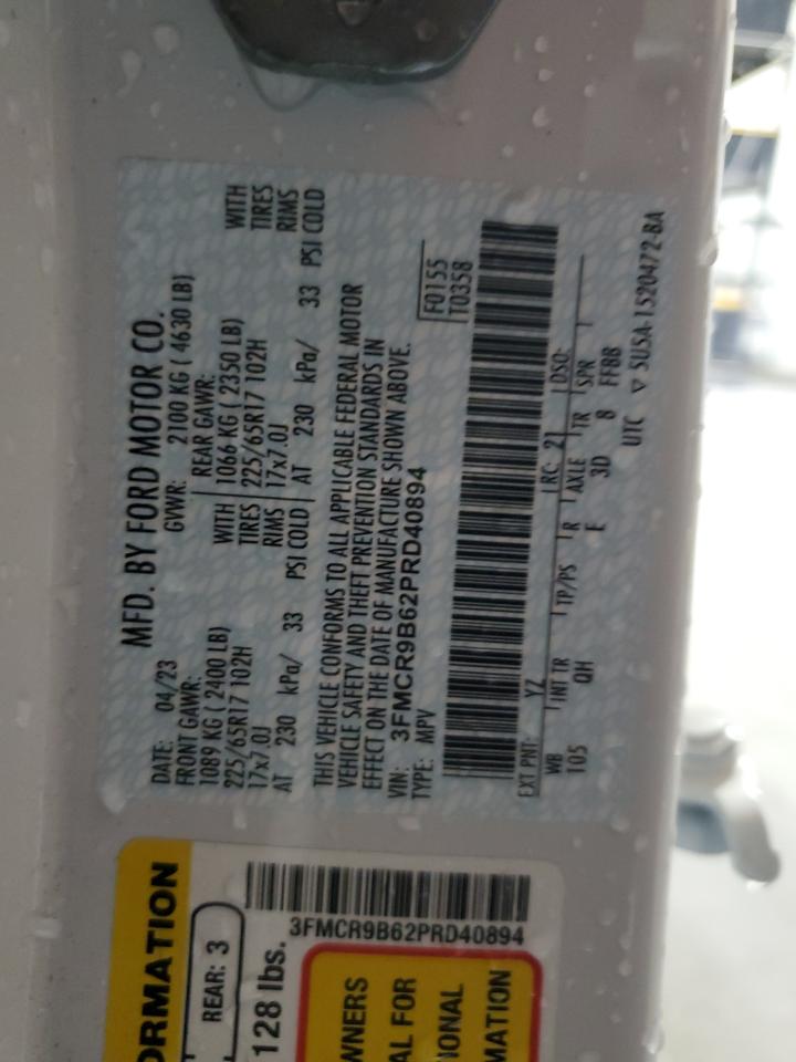 2023 Ford Bronco Sport Big Bend VIN: 3FMCR9B62PRD40894 Lot: 81333925