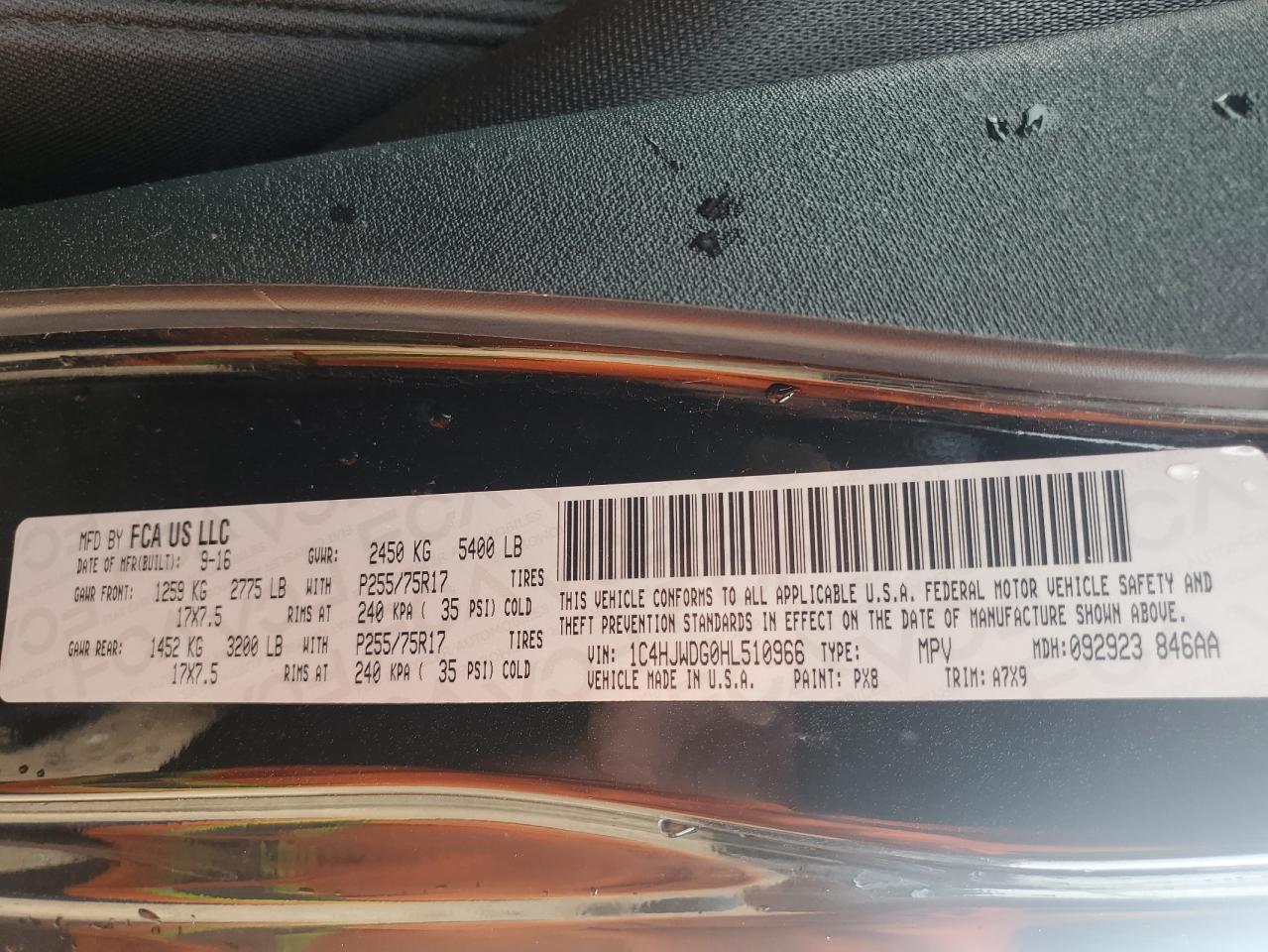 2017 Jeep Wrangler Unlimited Sport VIN: 1C4HJWDG0HL510966 Lot: 71248045