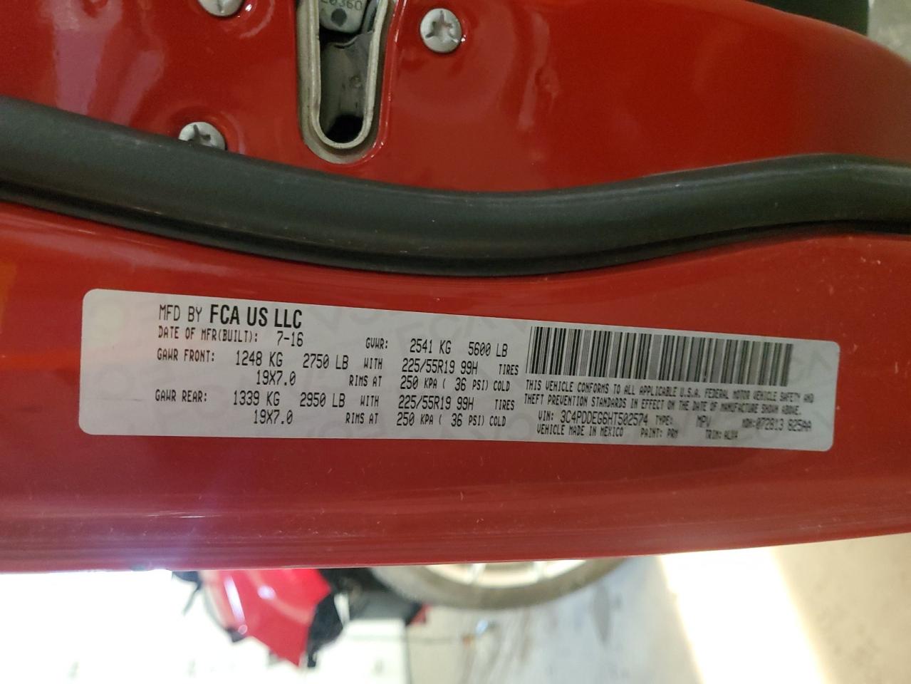 2017 Dodge Journey Gt VIN: 3C4PDDEG6HT502574 Lot: 81825955