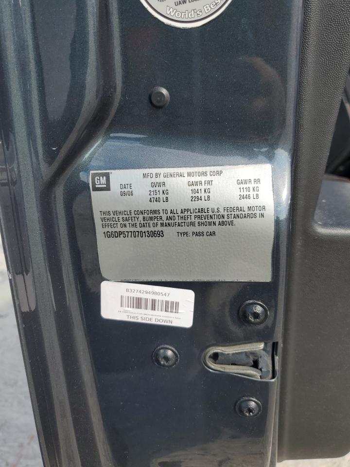 2007 Cadillac Cts Hi Feature V6 VIN: 1G6DP577070130693 Lot: 72059335