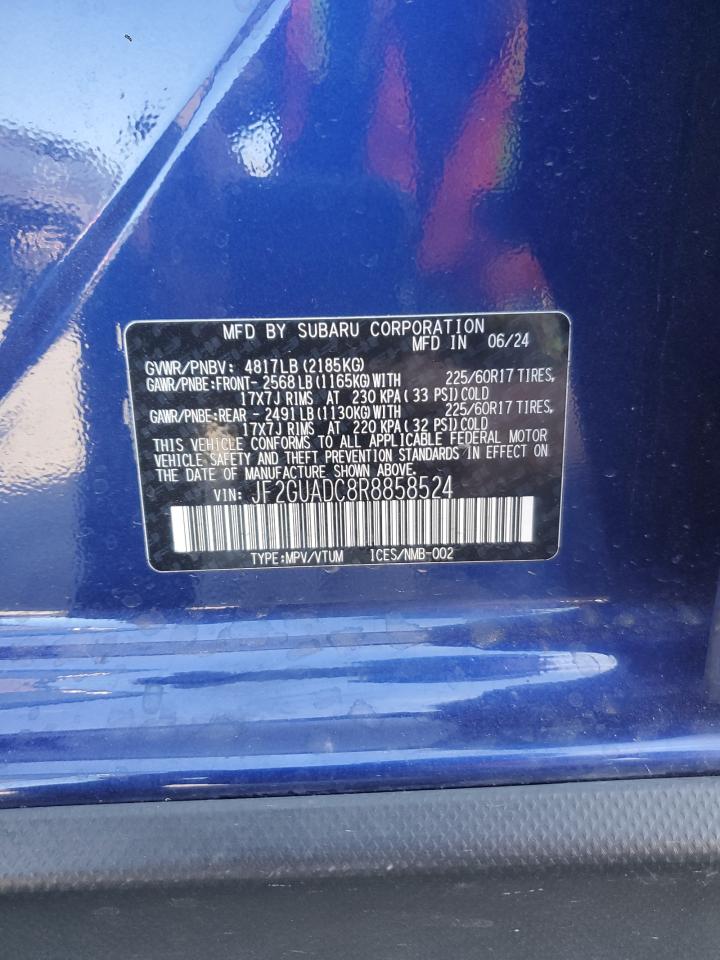 2024 Subaru Crosstrek Premium VIN: JF2GUADC8R8858524 Lot: 81474205