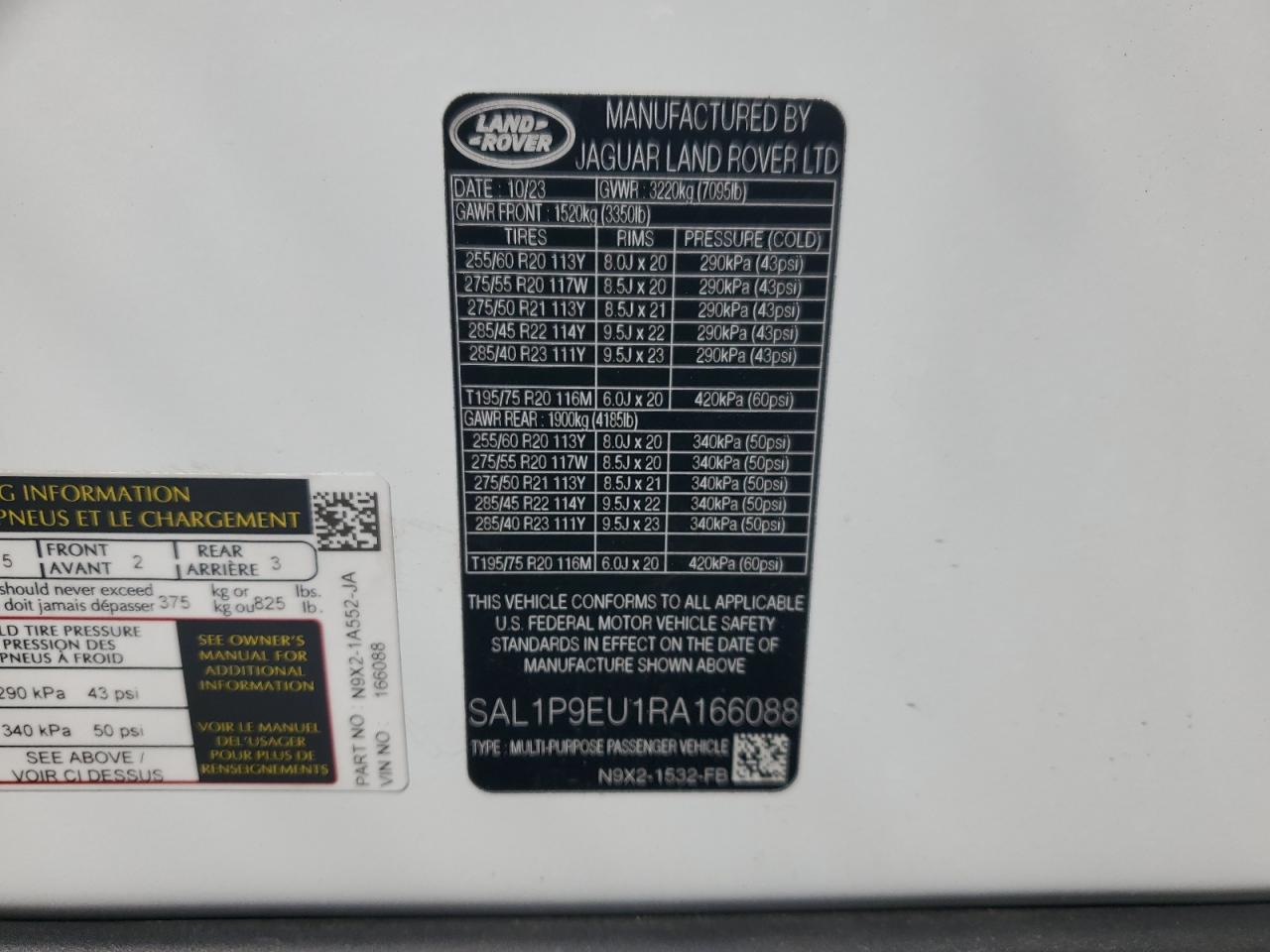 2024 Land Rover Range Rover Sport Se VIN: SAL1P9EU1RA166088 Lot: 80430915