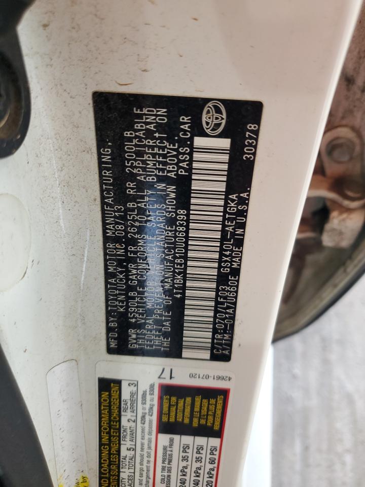 2013 Toyota Avalon Base VIN: 4T1BK1EB1DU068398 Lot: 84193785