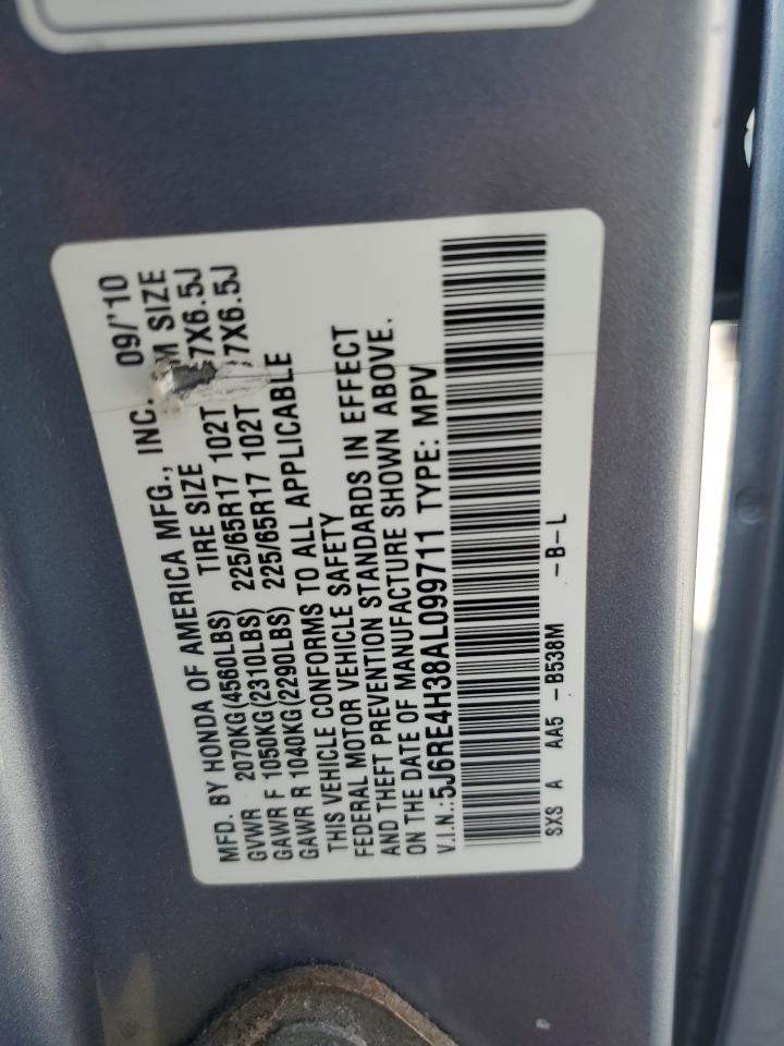 2010 Honda Cr-V Lx VIN: 5J6RE4H38AL099711 Lot: 84457115