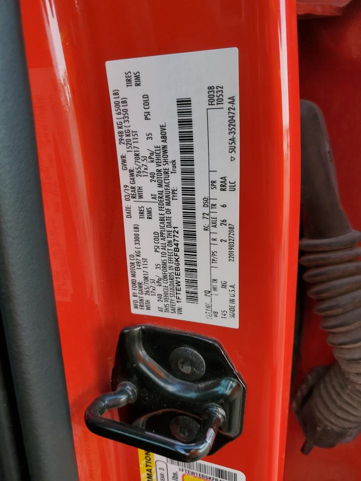 2019 Ford F150 Supercrew VIN: 1FTEW1EB6KFB47721 Lot: 81685855