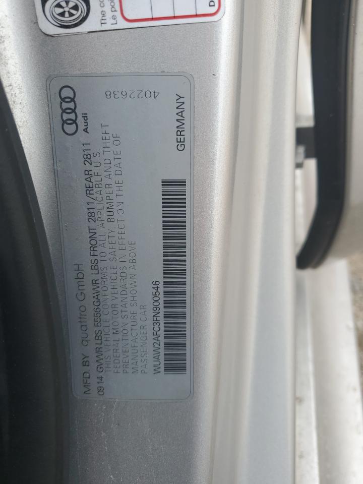 2015 Audi Rs7 VIN: WUAW2AFC3FN900546 Lot: 80981965