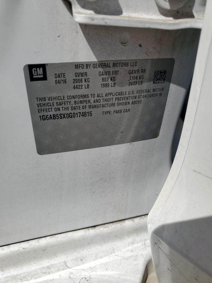 2016 Cadillac Ats Luxury VIN: 1G6AB5SX0G0174816 Lot: 89517615