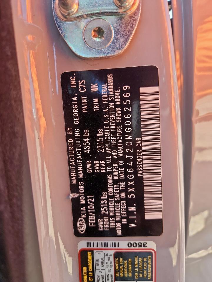 2021 Kia K5 Gt Line VIN: 5XXG64J20MG062569 Lot: 80218855
