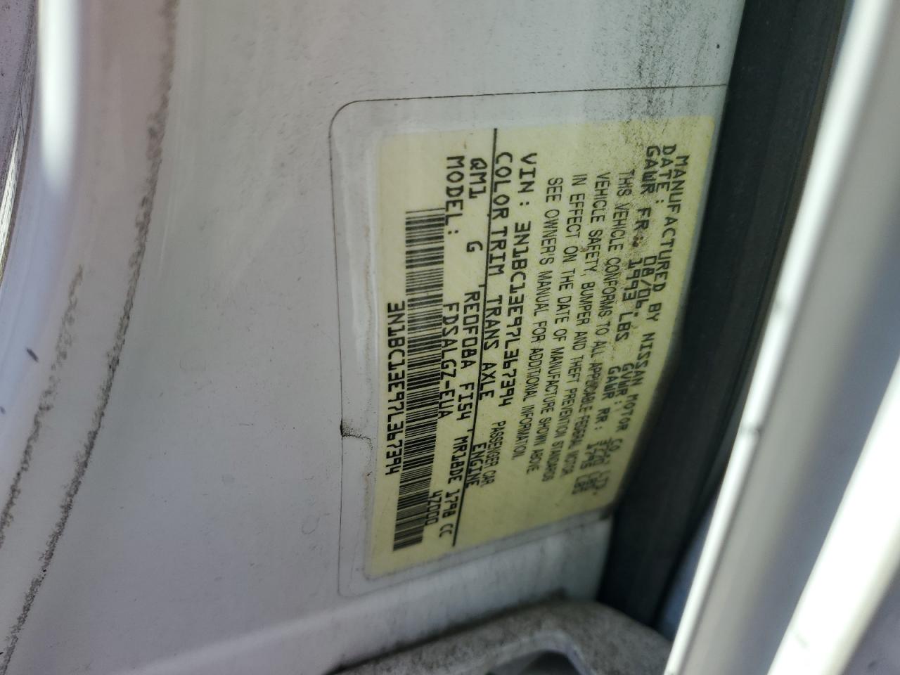 2007 Nissan Versa S VIN: 3N1BC13E97L367394 Lot: 81272715