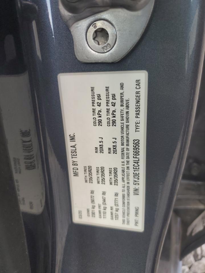 2020 Tesla Model 3 VIN: 5YJ3E1EC4LF669563 Lot: 71089185