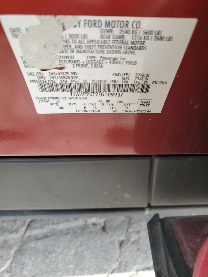 2014 Ford Taurus Sho VIN: 1FAHP2KT2EG109937 Lot: 81035795