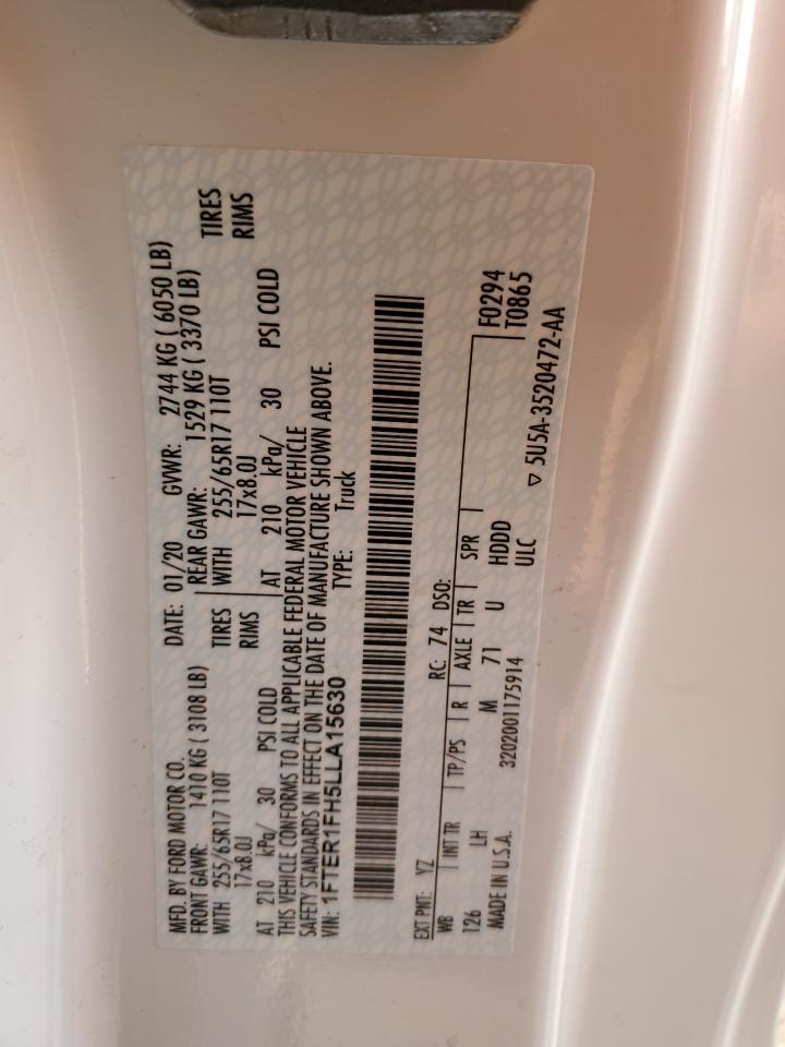 2020 Ford Ranger Xl VIN: 1FTER1FH5LLA15630 Lot: 84027155