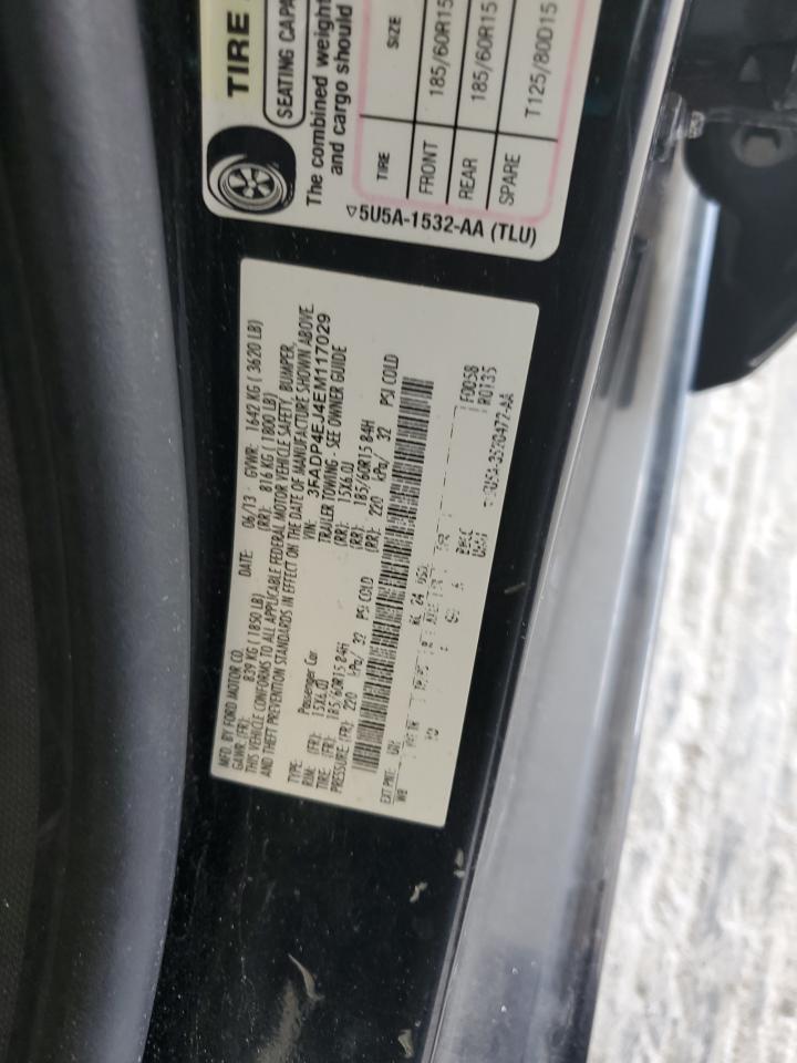 2014 Ford Fiesta Se VIN: 3FADP4EJ4EM117029 Lot: 84057365