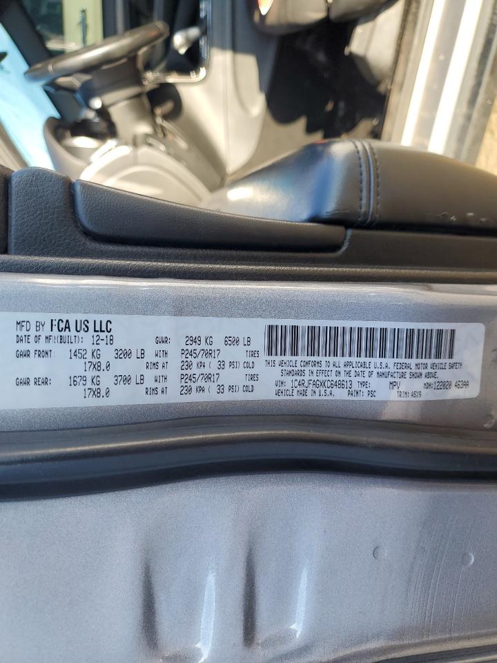 2019 Jeep Grand Cherokee Laredo VIN: 1C4RJFAGXKC648613 Lot: 83819785