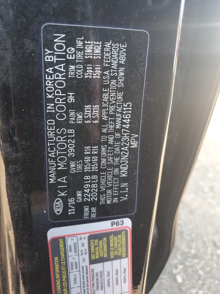 2017 Kia Soul VIN: KNDJN2A23H7446115 Lot: 80563345