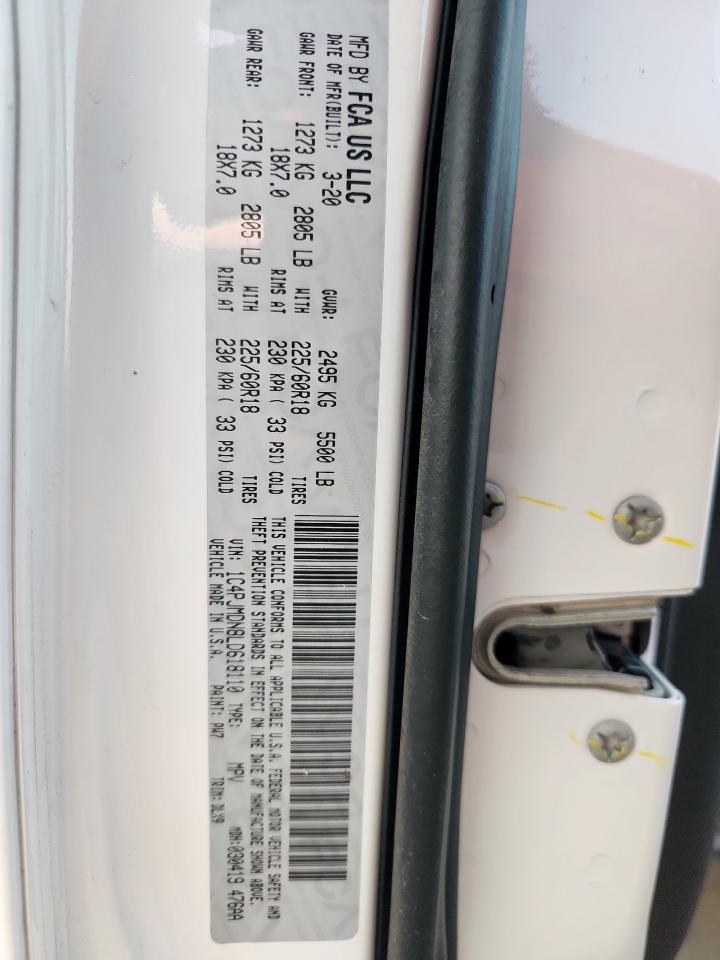 2020 Jeep Cherokee Limited VIN: 1C4PJMDN8LD618110 Lot: 80509115