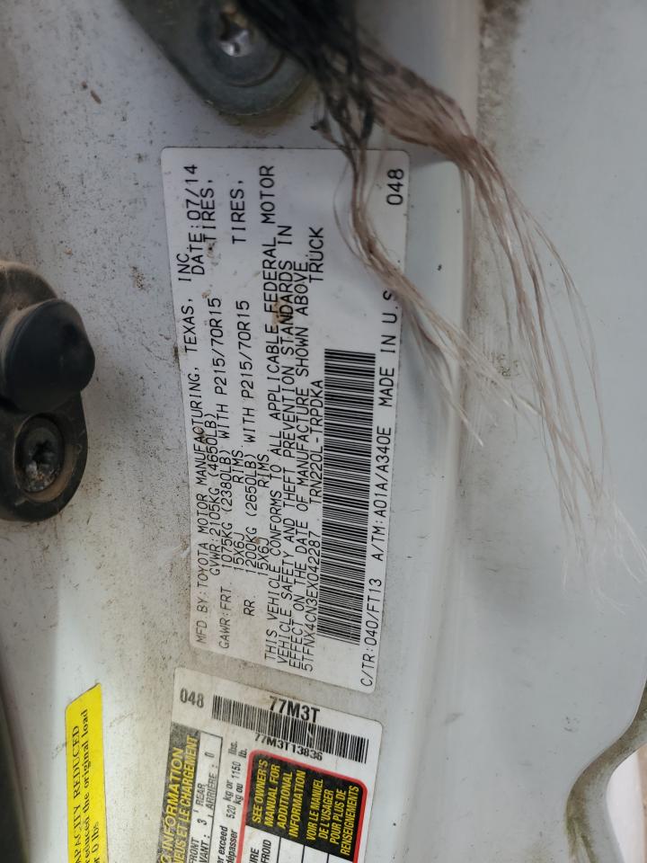 2014 Toyota Tacoma VIN: 5TFNX4CN3EX042287 Lot: 81806635