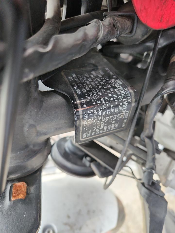 2016 Kawasaki Ex300 A VIN: JKAEX8A17GDA28238 Lot: 71356075