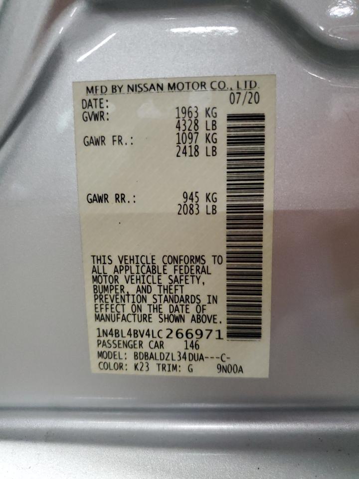 2020 Nissan Altima S VIN: 1N4BL4BV4LC266971 Lot: 80207265