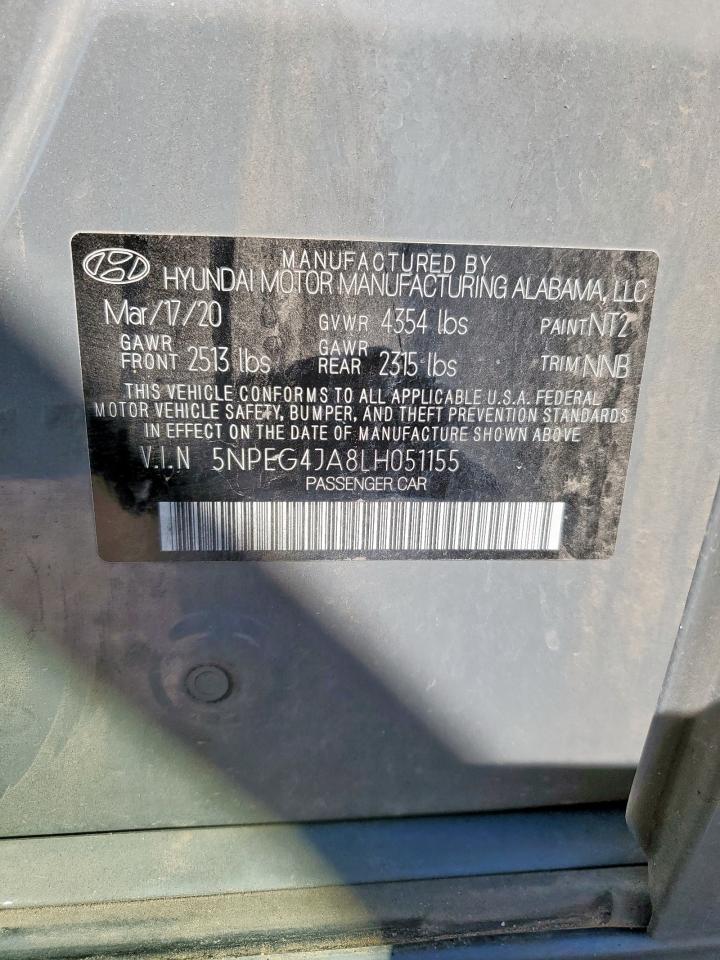 2020 Hyundai Sonata Se VIN: 5NPEG4JA8LH051155 Lot: 70744335