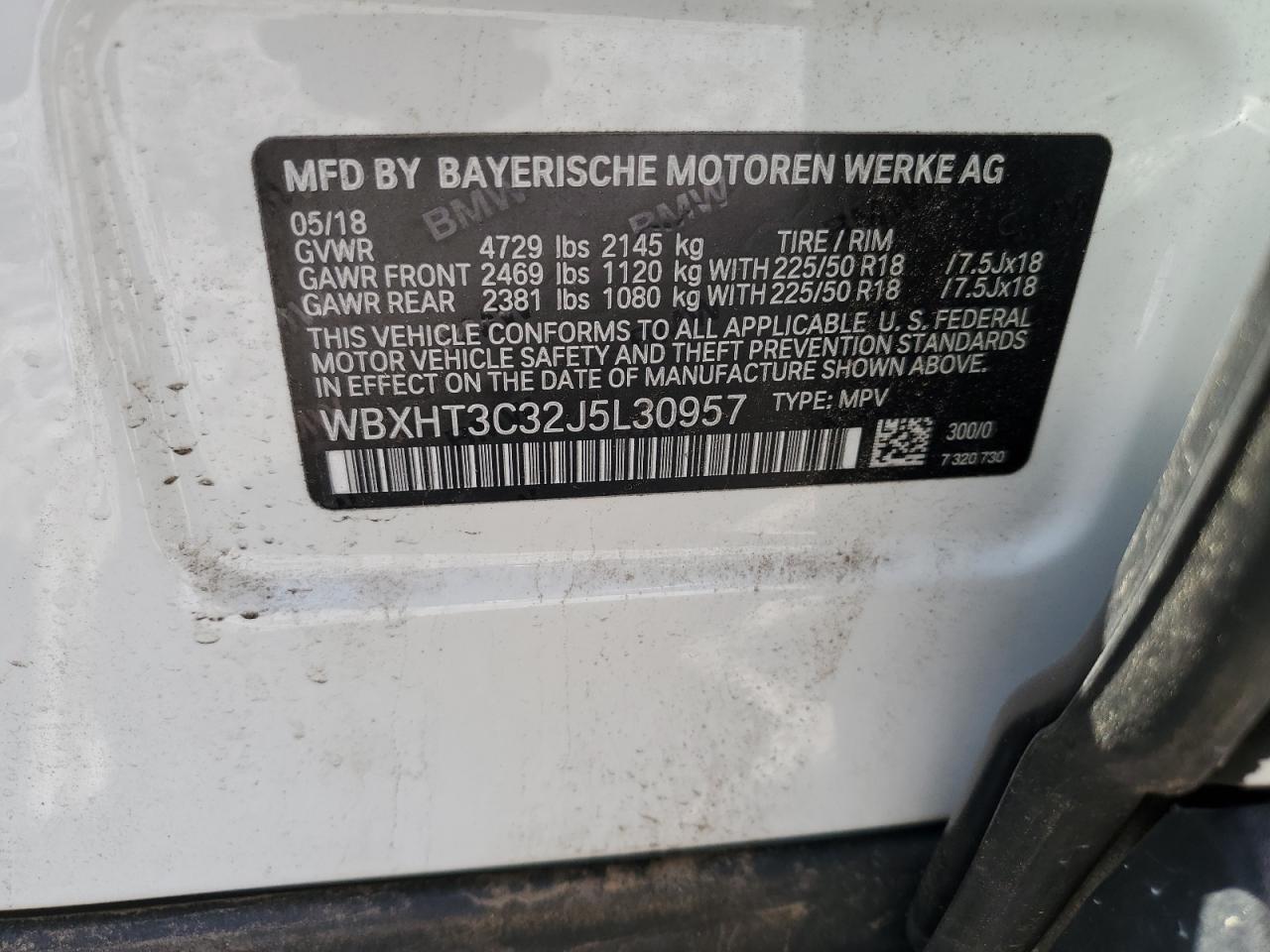 2018 BMW X1 xDrive28I VIN: WBXHT3C32J5L30957 Lot: 71973375