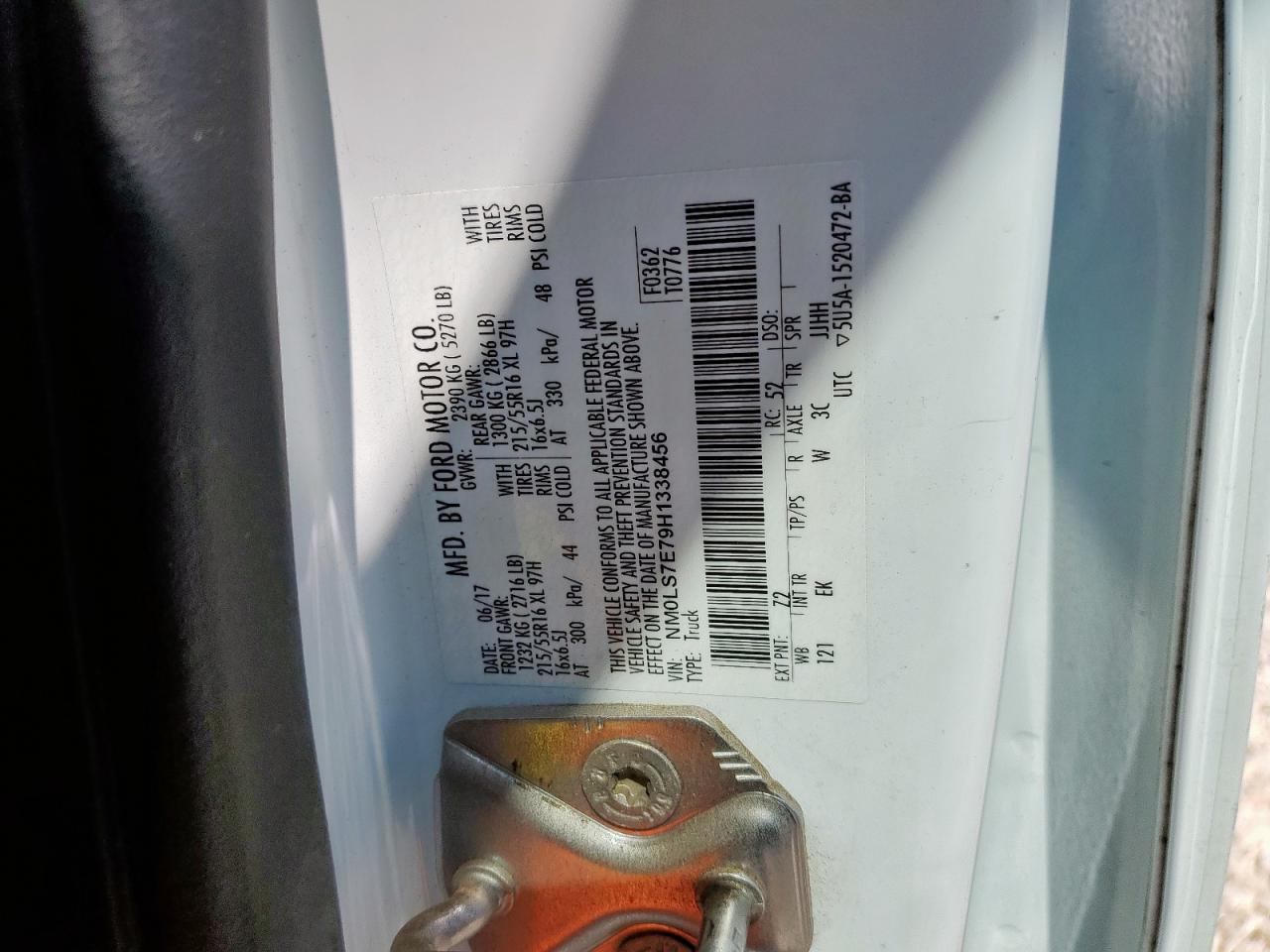 2017 Ford Transit Connect Xl VIN: NM0LS7E79H1338456 Lot: 71225335