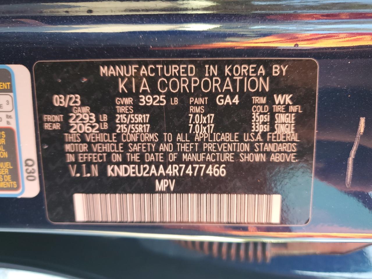 2024 Kia Seltos S VIN: KNDEU2AA4R7477466 Lot: 81640015
