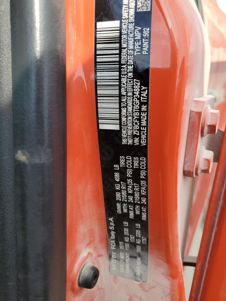 2016 Fiat 500X Easy VIN: ZFBCFYBT6GP348827 Lot: 80721305