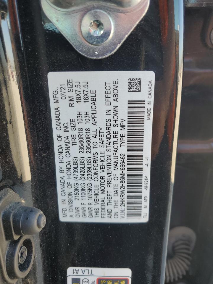 2021 Honda Cr-V Exl VIN: 2HKRW2H86MH666462 Lot: 84569235