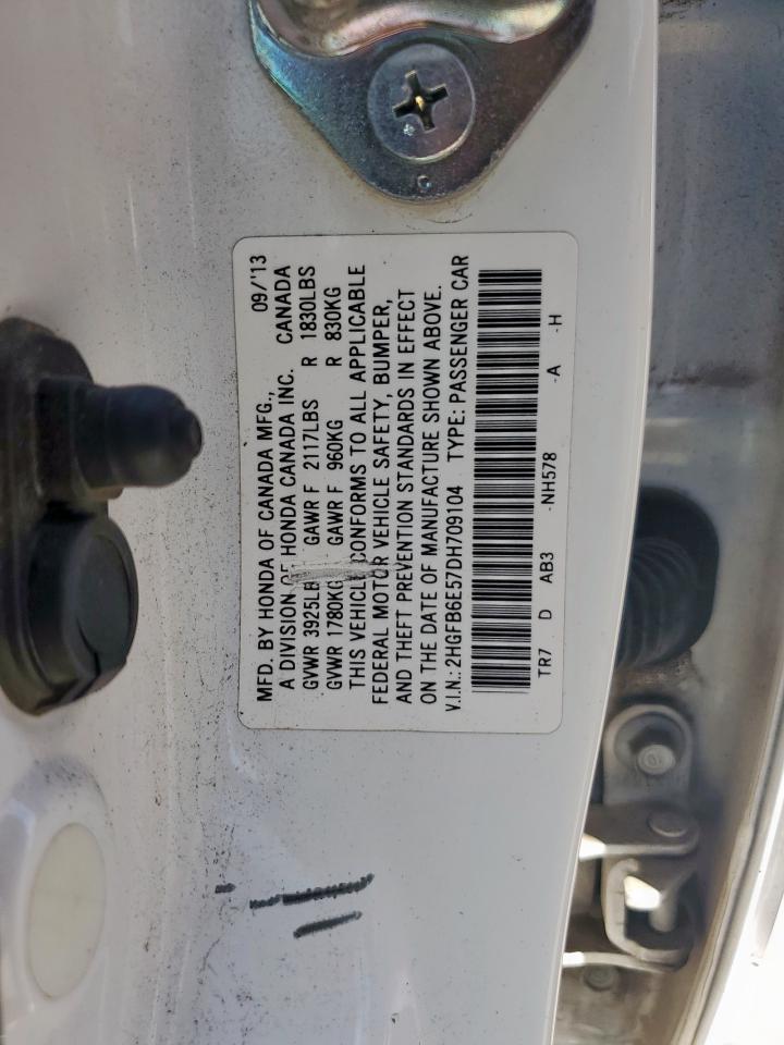 2013 Honda Civic Si VIN: 2HGFB6E57DH709104 Lot: 81711135