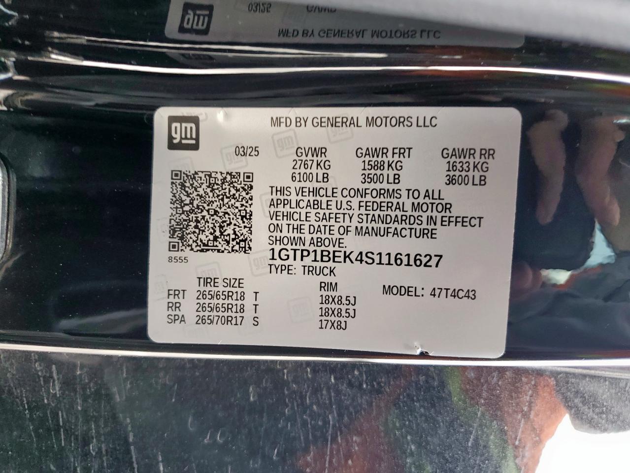 2025 GMC Canyon Elevation VIN: 1GTP1BEK4S1161627 Lot: 80448285