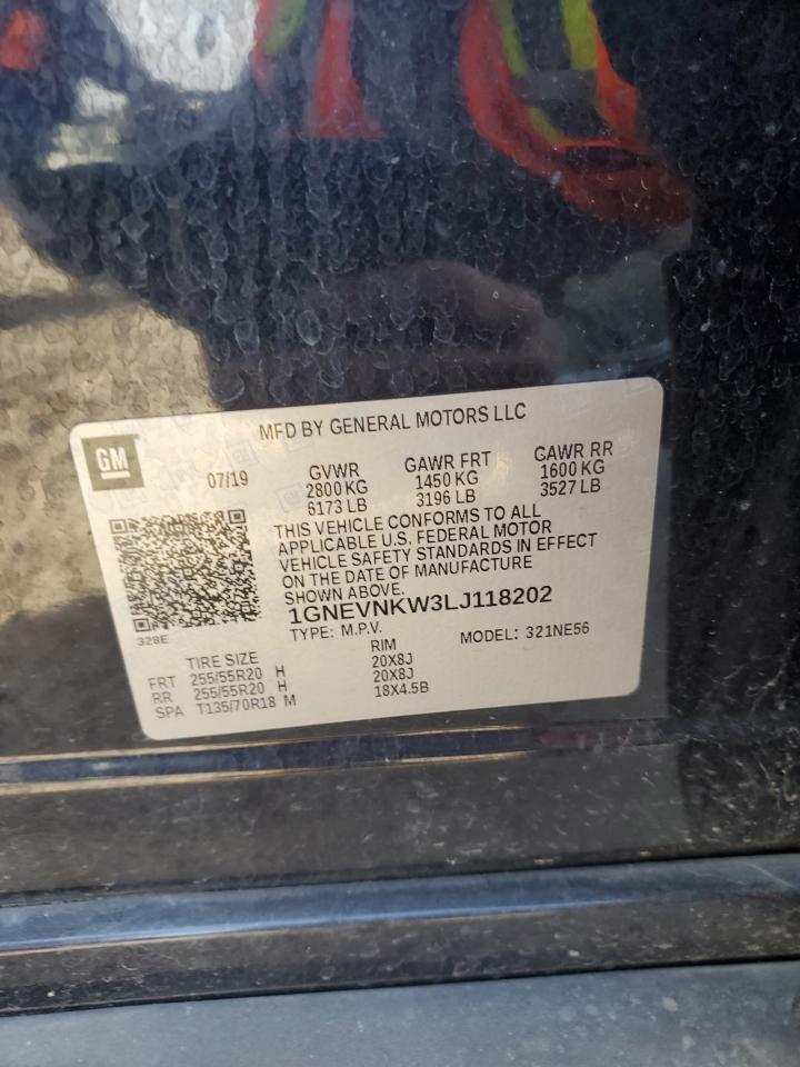 2020 Chevrolet Traverse High Country VIN: 1GNEVNKW3LJ118202 Lot: 82162765