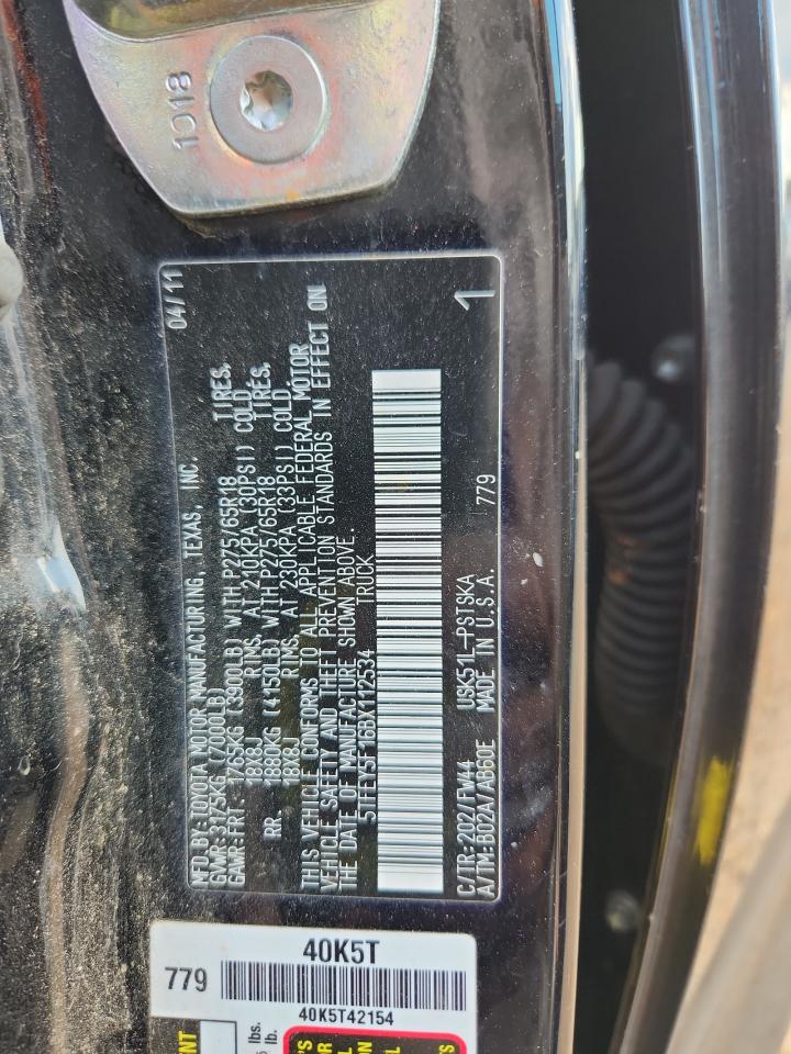 2011 Toyota Tundra Crewmax Sr5 VIN: 5TFEY5F16BX112534 Lot: 83792255