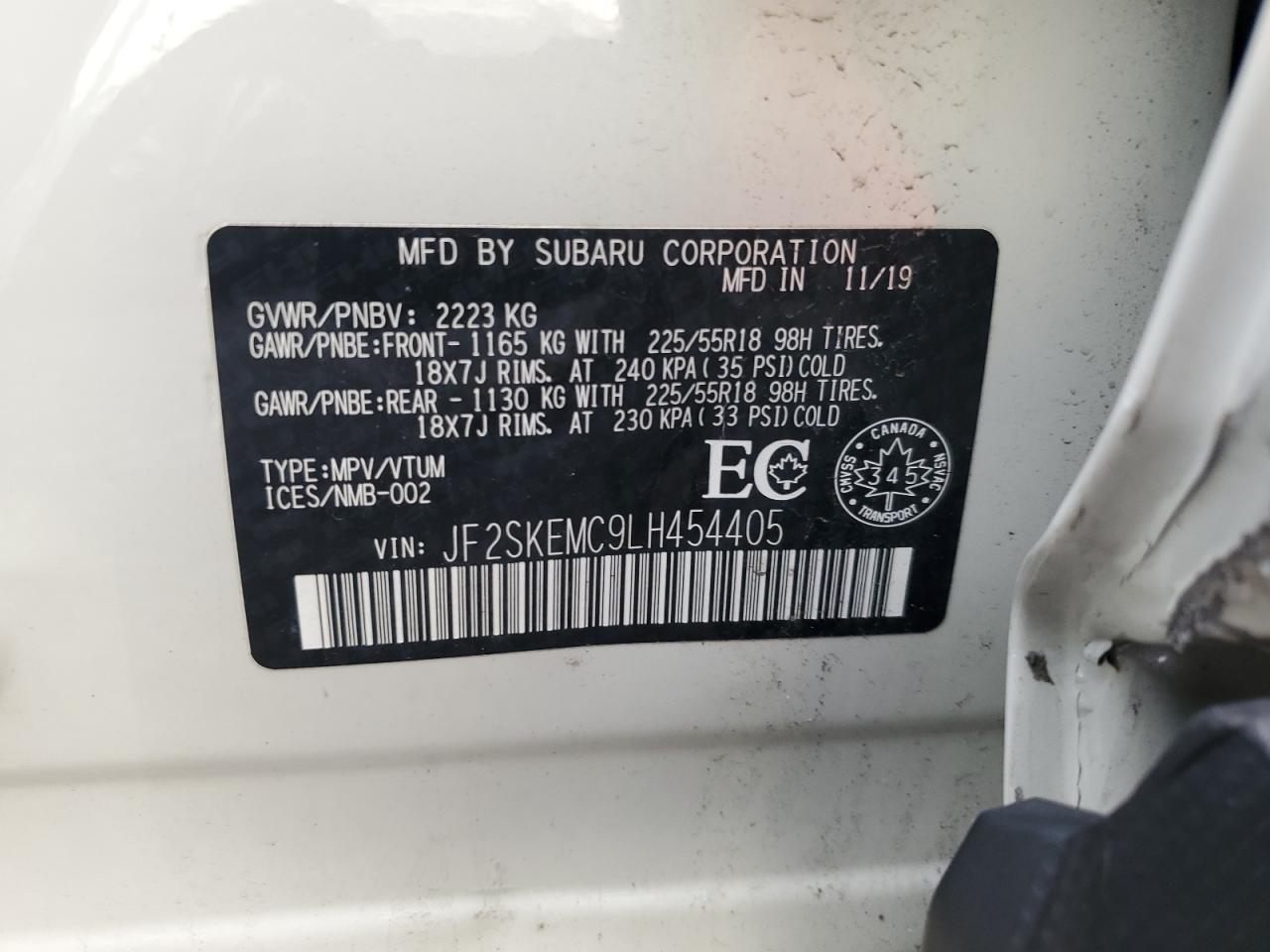 2020 Subaru Forester Sport VIN: JF2SKEMC9LH454405 Lot: 83821245