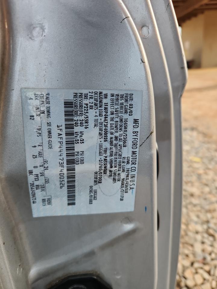 2003 Ford Mustang VIN: 1FAFP44473F400526 Lot: 82074045