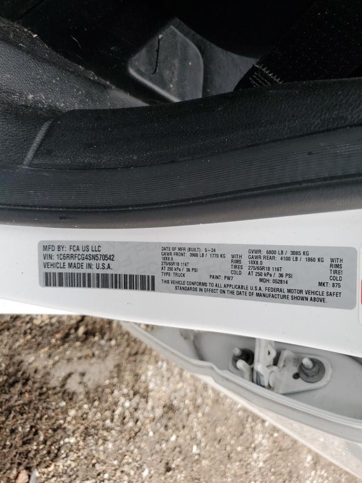 2025 Ram 1500 Tradesman VIN: 1C6RRFCG4SN570542 Lot: 82074525