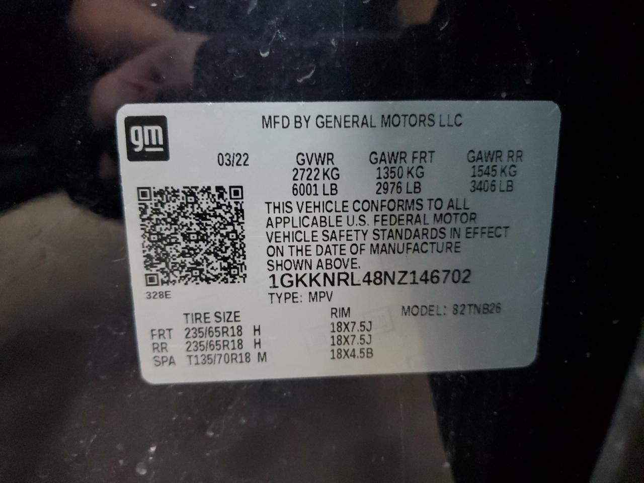 2022 GMC Acadia Sle VIN: 1GKKNRL48NZ146702 Lot: 80508785