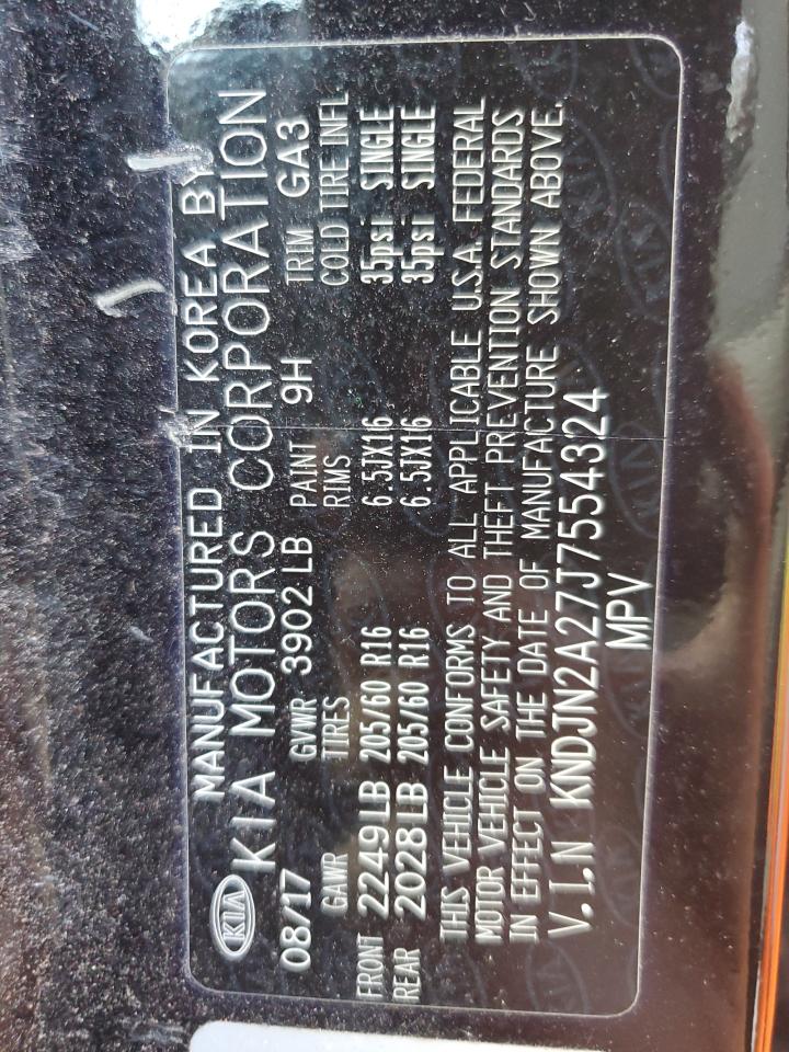 2018 Kia Soul VIN: KNDJN2A27J7554324 Lot: 84233445